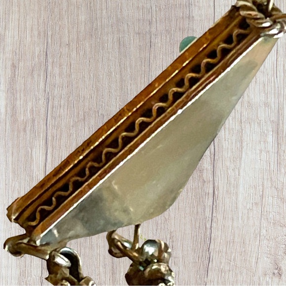 VTG Silver Pendant Middle Eastern Afghan Bedouin Tribal Triangle and Gemstones - Picture 11 of 16